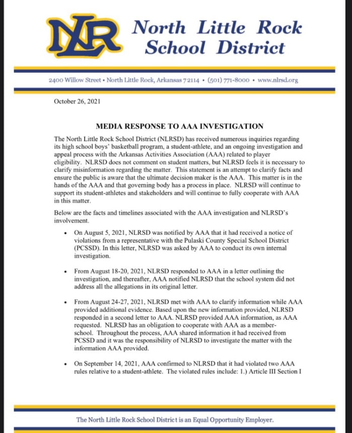 North Little Rock Schools Response-1